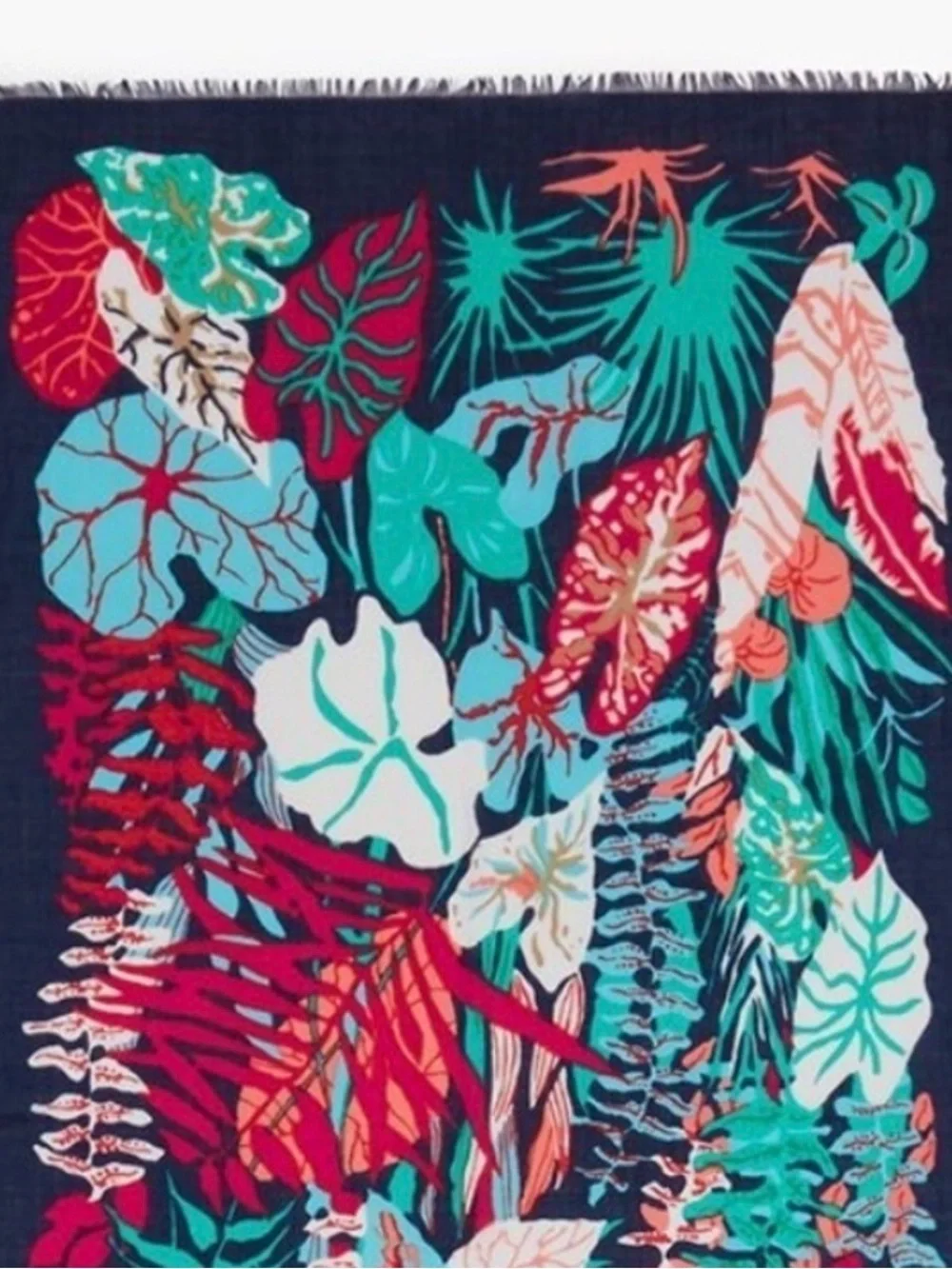 Talbots Jungle Leaves Vivid Botanical Scarf